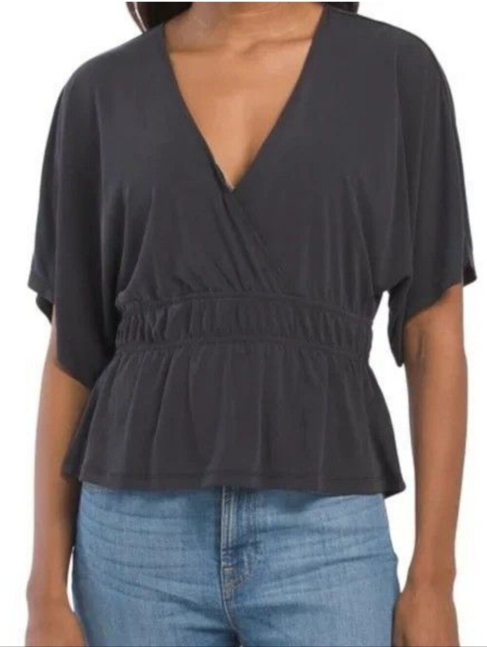 Lucky Brand V-Neck Banded Peplum Top